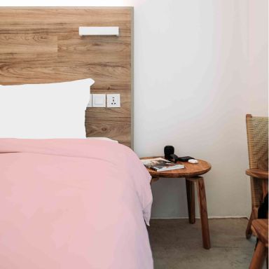 Housse de couette 100% coton rose 140x200 cm - Tradilinge