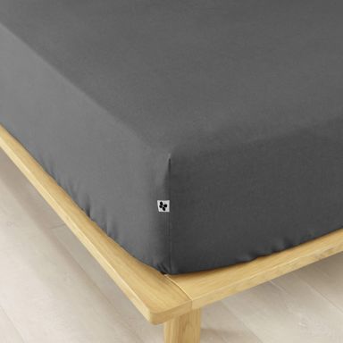 Drap housse flanelle anthracite