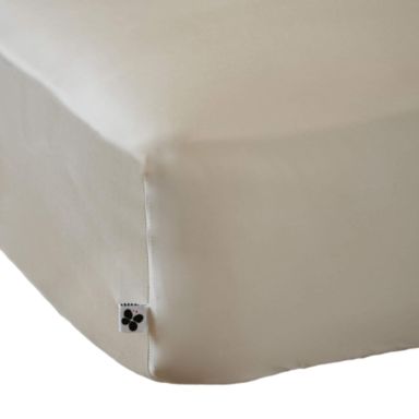 Drap housse bonnet 30 cm en bambou uni naturel 140x190 cm