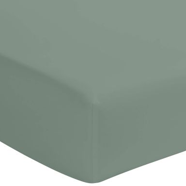 Drap housse vert de gris 100% coton bonnet 40 cm