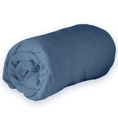 Drap housse en jersey uni Bleu 90x190 cm
