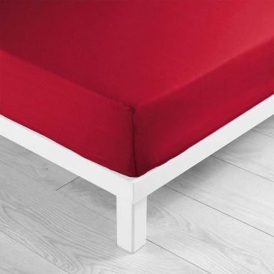 Drap housse microfibre Oscar 90x190 Rouge