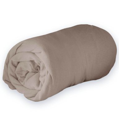 Drap housse en jersey uni Sable 90x190 cm