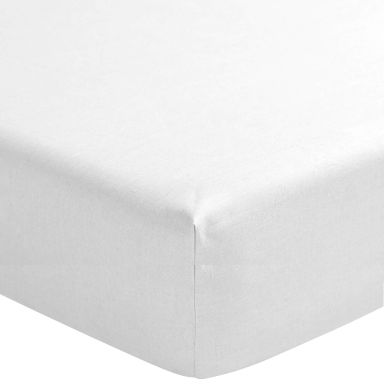 Drap housse blanc 100% lin bonnet 40 cm 140x190 cm