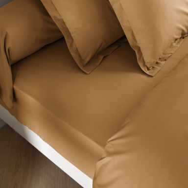Drap housse coton percale bonnet 40 cm Sahara 140x190- SOMEO