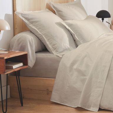 Drap housse 100% satin 140x190 sable - Tradilinge