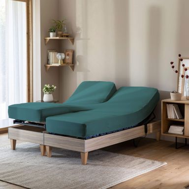 Drap housse émeraude TPR jersey extensible 2x70x190