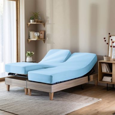 Drap housse bleu ciel TPR jersey extensible