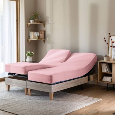 Drap housse rose thé TPR jersey extensible