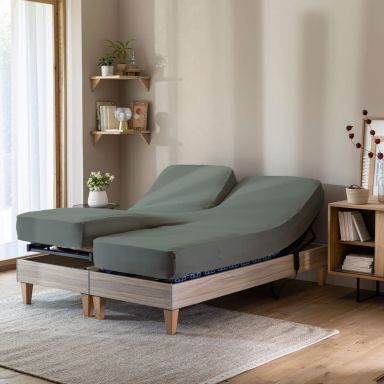 Drap housse vert lichen TPR jersey extensible 2x70x190