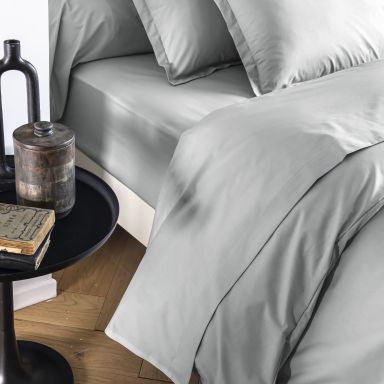 Drap housse coton percale bonnet 40 cm Galet 140x190 - SOMEO 