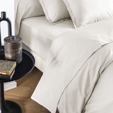 Drap housse coton percale bonnet 30 cm Meringue 80x190 - SOMEO