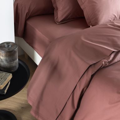 Drap plat coton percale Rose 180x290 - SOMEO