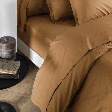 Drap plat coton percale Jaune 180x290 - SOMEO