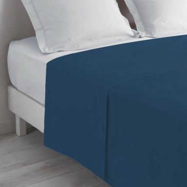 Drap plat Biolina bleu