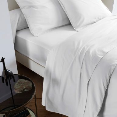 Drap plat coton lavé - SOMEO Blanc 180x290