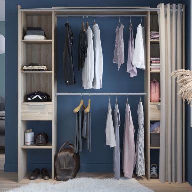 Dressing extensible en bois imitation chêne shannon - DR186