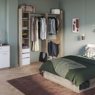 Dressing ajustable et extensible chêne kronberg et blanc - DR208