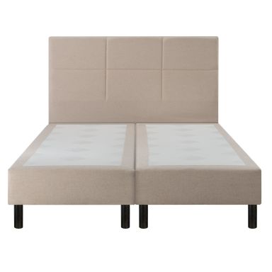 Sommier boxspring à ressorts déco chenillé lin 23 cm ENCHANTEUR 90x200