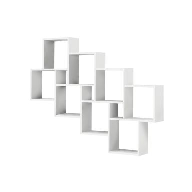 Etagère murale 8 cases en bois blanc brillant - ET13036-1