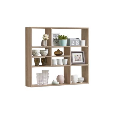 Etagère murale à cases en bois imitation chêne - ET1304-3