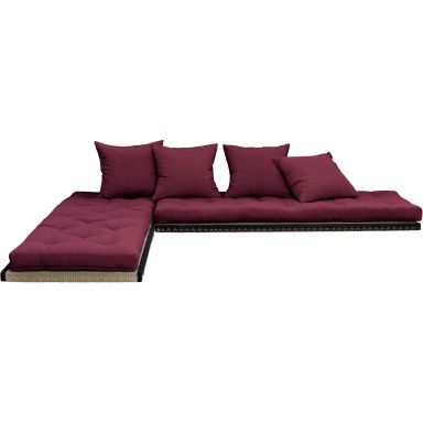 Futon canapé lit 3 places 2x70x200 CHICO bordeaux