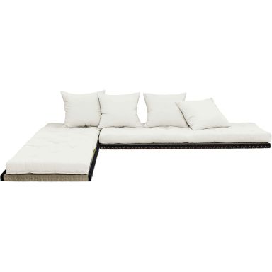 Futon canapé lit 3 places 2x70x200 CHICO écru naturel