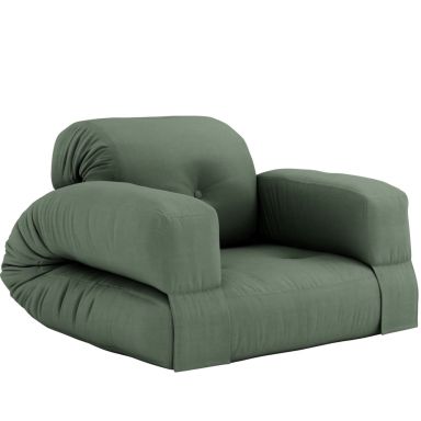 Matelas futon et fauteuil 2 en 1 HIPPO kaki 90x200