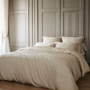 Parure de lit en bambou uni 240x220 naturel