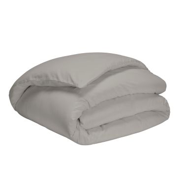 Housse de couette gris mastic 100% coton 140x200 cm