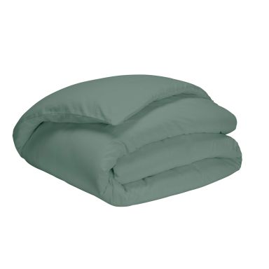 Housse de couette vert de gris 100% coton 140x200 cm