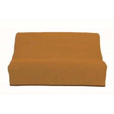 Housse de clic-clac unie 100% coton jaune 140x190