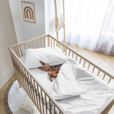 Housse de couette bébé coton lavé - SOMEO Blanc 80x120