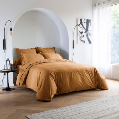 Parure de lit coton percale Jaune 140x200- SOMEO