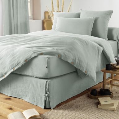 Housse de couette double gaze de coton eucalyptus 140x200 cm