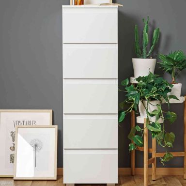 Commode 5 tiroirs blanc