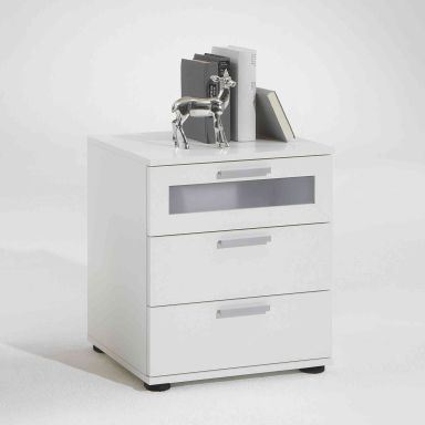 Chevet 3 tiroirs en bois blanc - CH13025