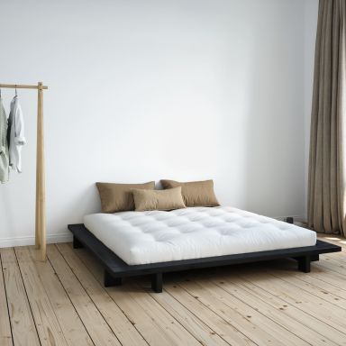 Lit futon JAPAN en pin massif noir 140x200
