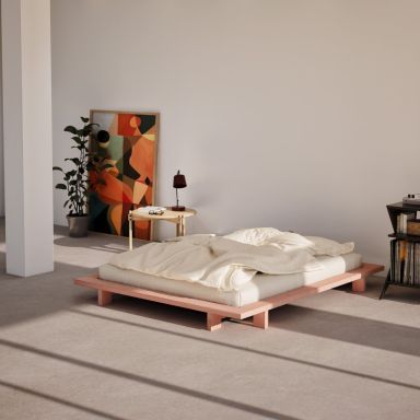 Lit futon JAPAN en pin massif rose 140x200 