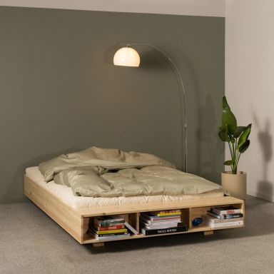 Lit en pin massif avec rangements MERGE ambiance