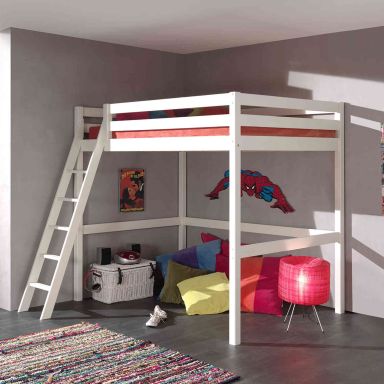 Lit Mezzanine Blanc Laqué 90x200 - Terre de Nuit