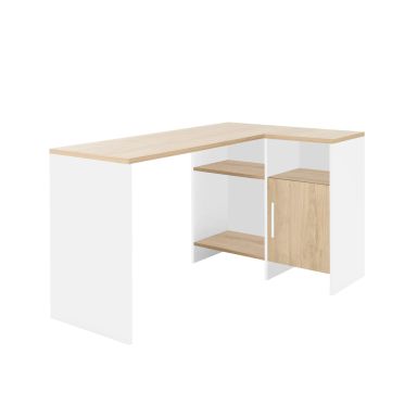 Bureau d'angle en bois imitation châtaignier - BU5040