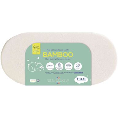 Matelas de couffin sans traitement déhoussable et réversible 32x72cm
