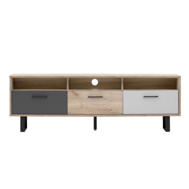 Meuble TV en bois imitation chêne style scandinave - TV7092