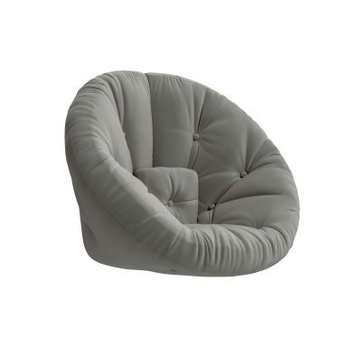 Fauteuil convertible 2 en 1 futon gris 90x180