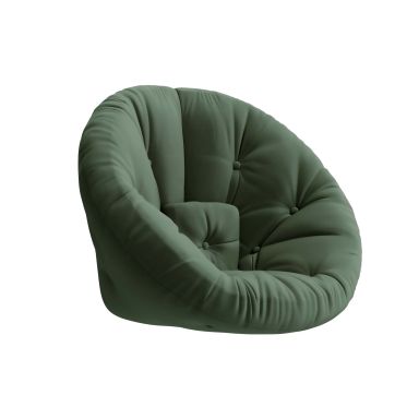 Fauteuil convertible 2 en 1 futon vert olive 90x180