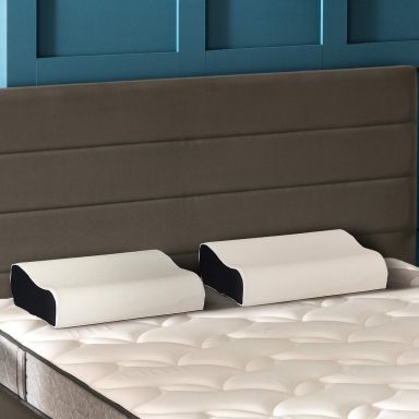 Lot de 2 oreillers ergonomiques Bultex à mémoire de forme 33x52