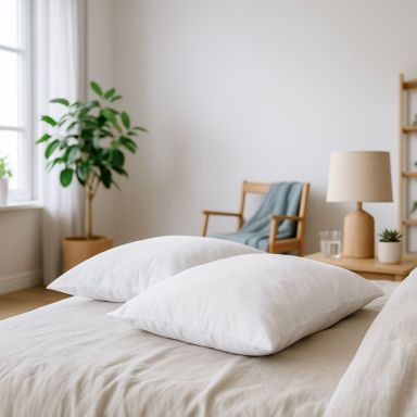 Lot de 2 oreillers recyclés moelleux enveloppe microfibre