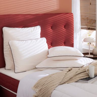 Lot de 2 oreillers latex naturel et taies d'oreillers percale Someo
