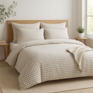 Pack couette oreillers parure Terre de Nuit Échappée Beige ambiance